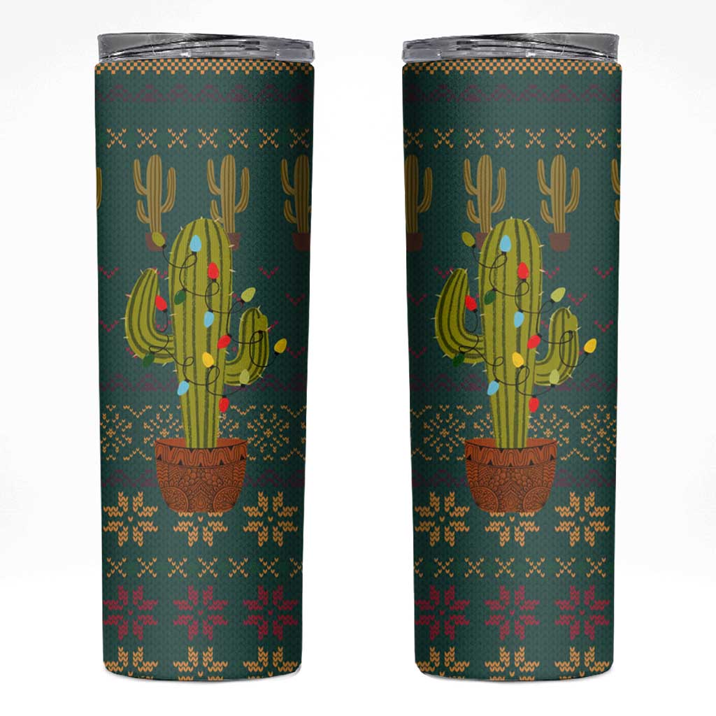 Cactus Christmas Skinny Tumbler Xmas Holiday Patterns - Wonder Print Shop