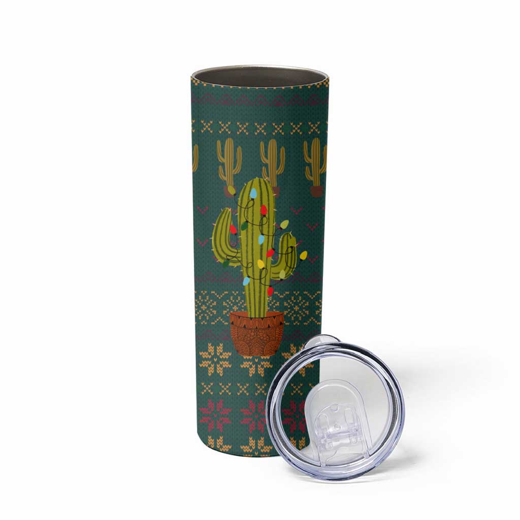 Cactus Christmas Skinny Tumbler Xmas Holiday Patterns - Wonder Print Shop