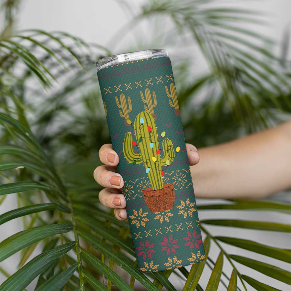 Cactus Christmas Skinny Tumbler Xmas Holiday Patterns - Wonder Print Shop