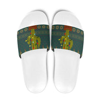 Cactus Christmas Slide Sandals Xmas Holiday Patterns - Wonder Print Shop
