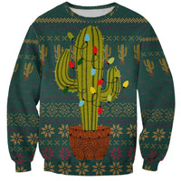 Cactus Christmas Sweatshirt Xmas Holiday Patterns - Wonder Print Shop