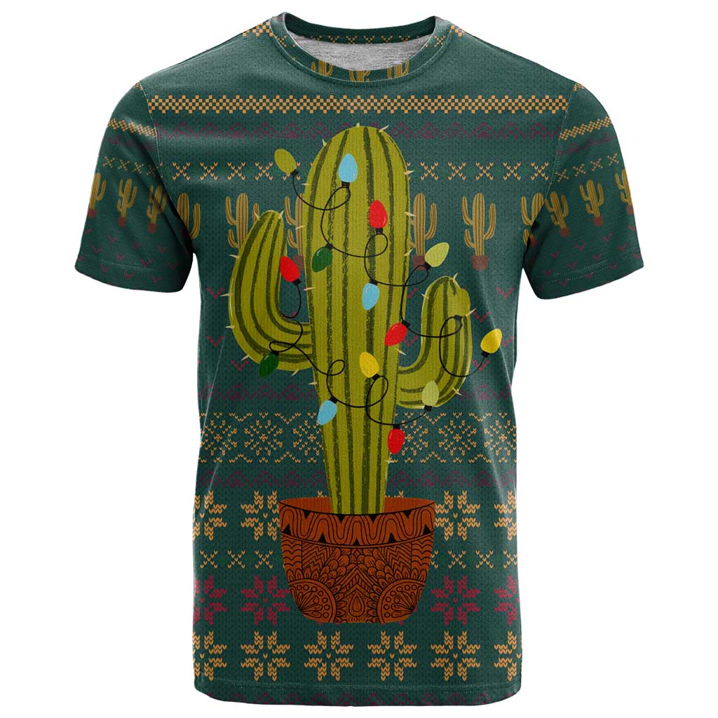 Cactus Christmas T Shirt Xmas Holiday Patterns - Wonder Print Shop