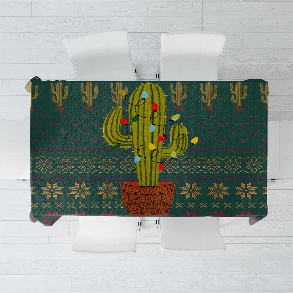 Cactus Christmas Tablecloth Xmas Holiday Patterns - Wonder Print Shop
