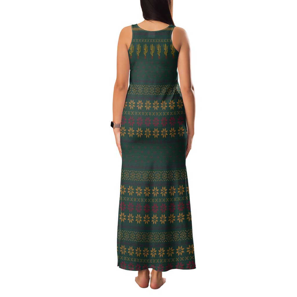 Cactus Christmas Tank Maxi Dress Xmas Holiday Patterns - Wonder Print Shop