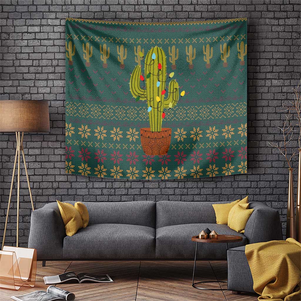 Cactus Christmas Tapestry Xmas Holiday Patterns - Wonder Print Shop