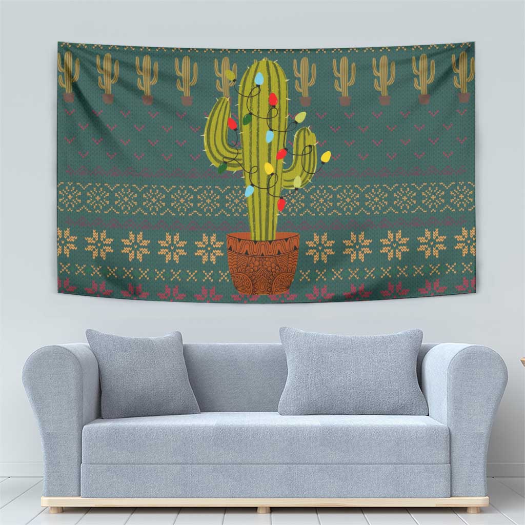 Cactus Christmas Tapestry Xmas Holiday Patterns - Wonder Print Shop