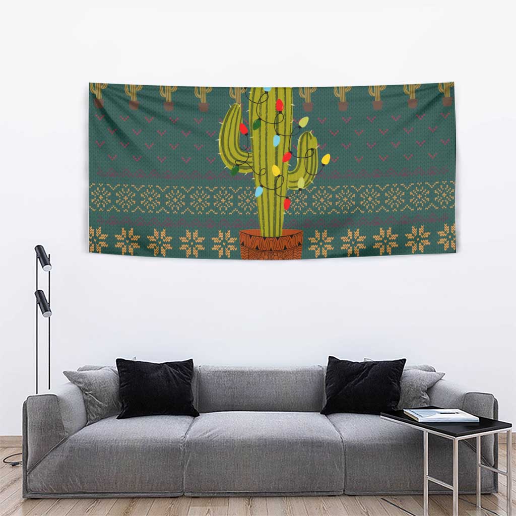 Cactus Christmas Tapestry Xmas Holiday Patterns - Wonder Print Shop