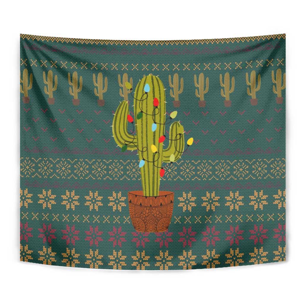Cactus Christmas Tapestry Xmas Holiday Patterns - Wonder Print Shop