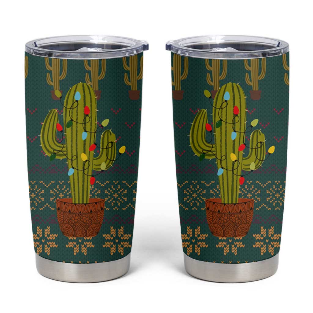 Cactus Christmas Tumbler Cup Xmas Holiday Patterns - Wonder Print Shop