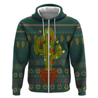 Cactus Christmas Zip Hoodie Xmas Holiday Patterns - Wonder Print Shop