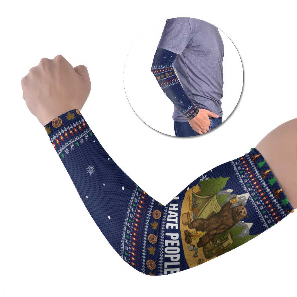 Camping I Hate People Christmas Arm Sleeves Xmas Holiday Patterns - Wonder Print Shop