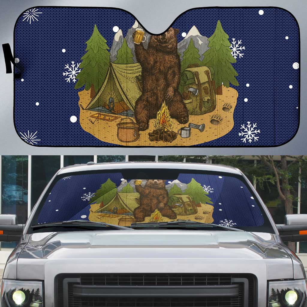 Camping I Hate People Christmas Auto Sun Shade Xmas Holiday Patterns - Wonder Print Shop