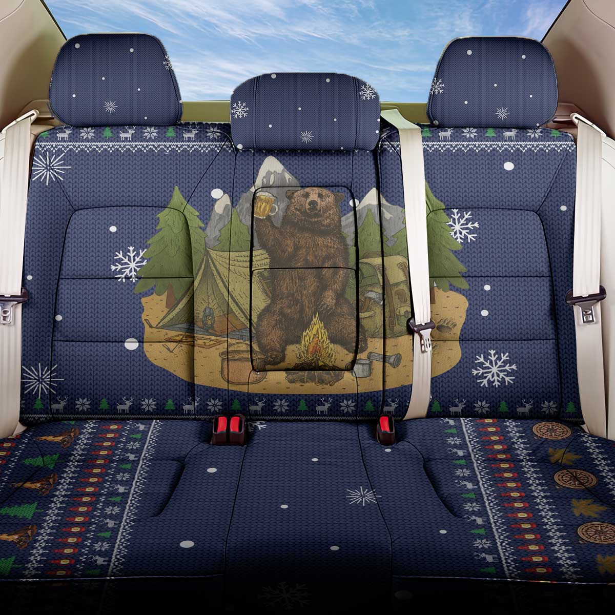 Camping I Hate People Christmas Back Car Seat Cover Xmas Holiday Patterns - Wonder Print Shop