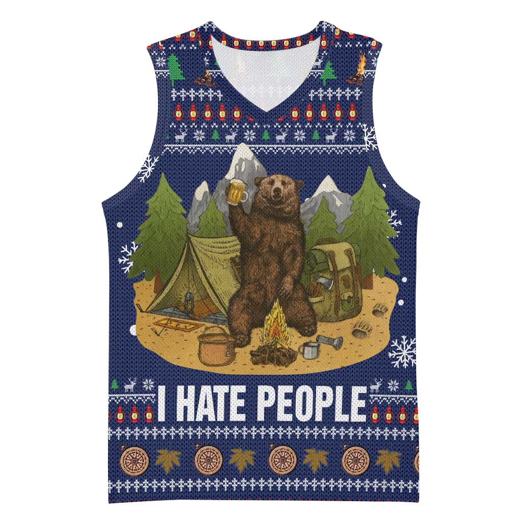 Camping I Hate People Christmas Basketball Jersey Xmas Holiday Patterns - Wonder Print Shop