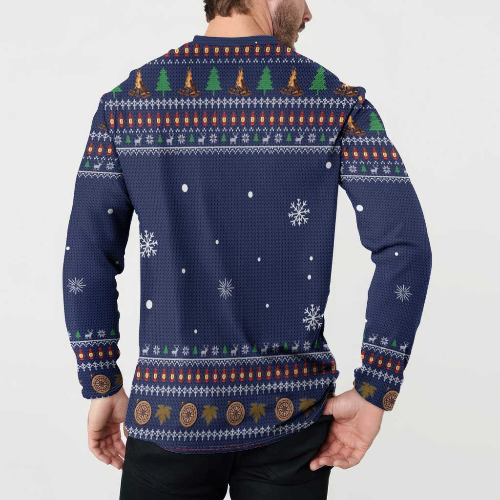 Camping I Hate People Christmas Button Sweatshirt Xmas Holiday Patterns - Wonder Print Shop