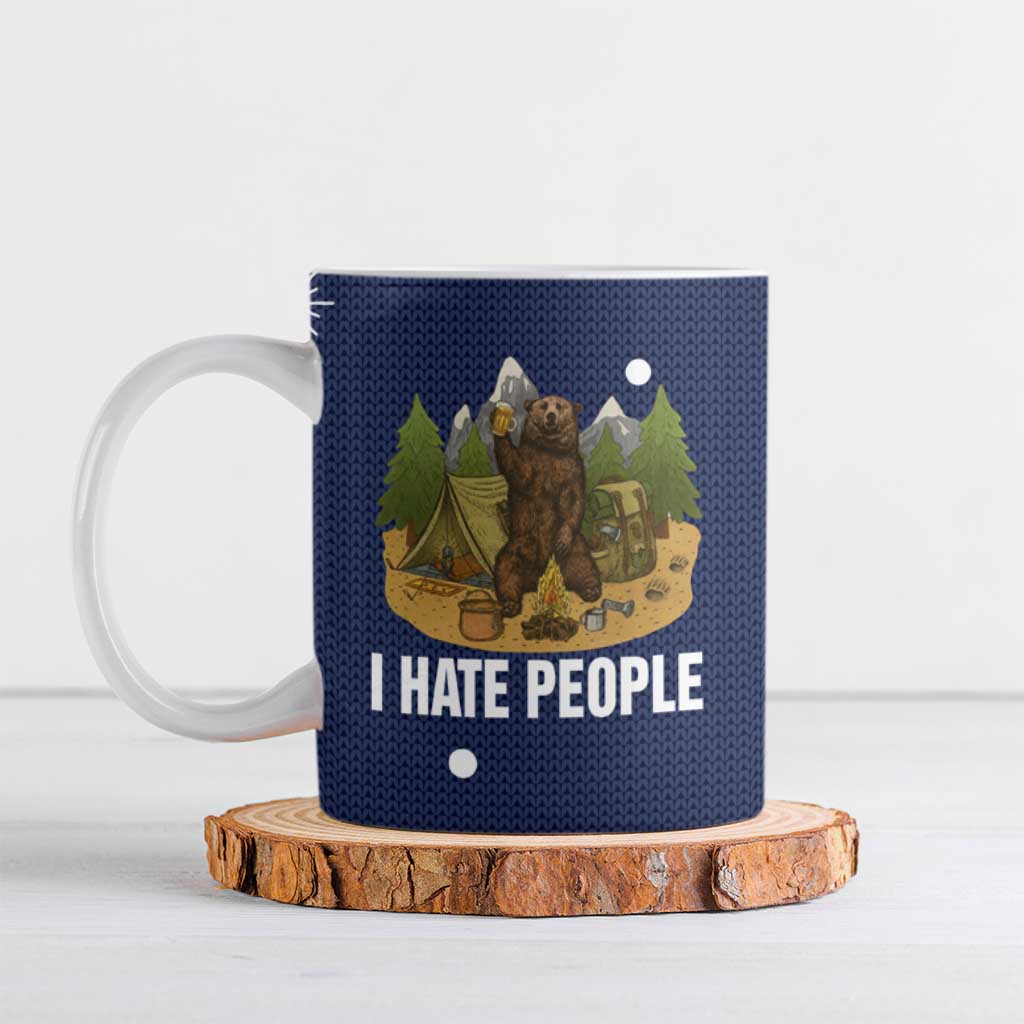 Camping I Hate People Christmas Ceramic Mug Xmas Holiday Patterns - Wonder Print Shop