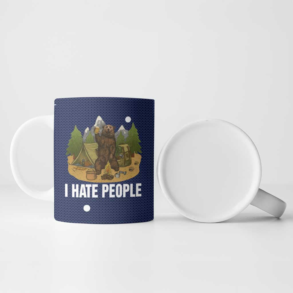 Camping I Hate People Christmas Ceramic Mug Xmas Holiday Patterns - Wonder Print Shop