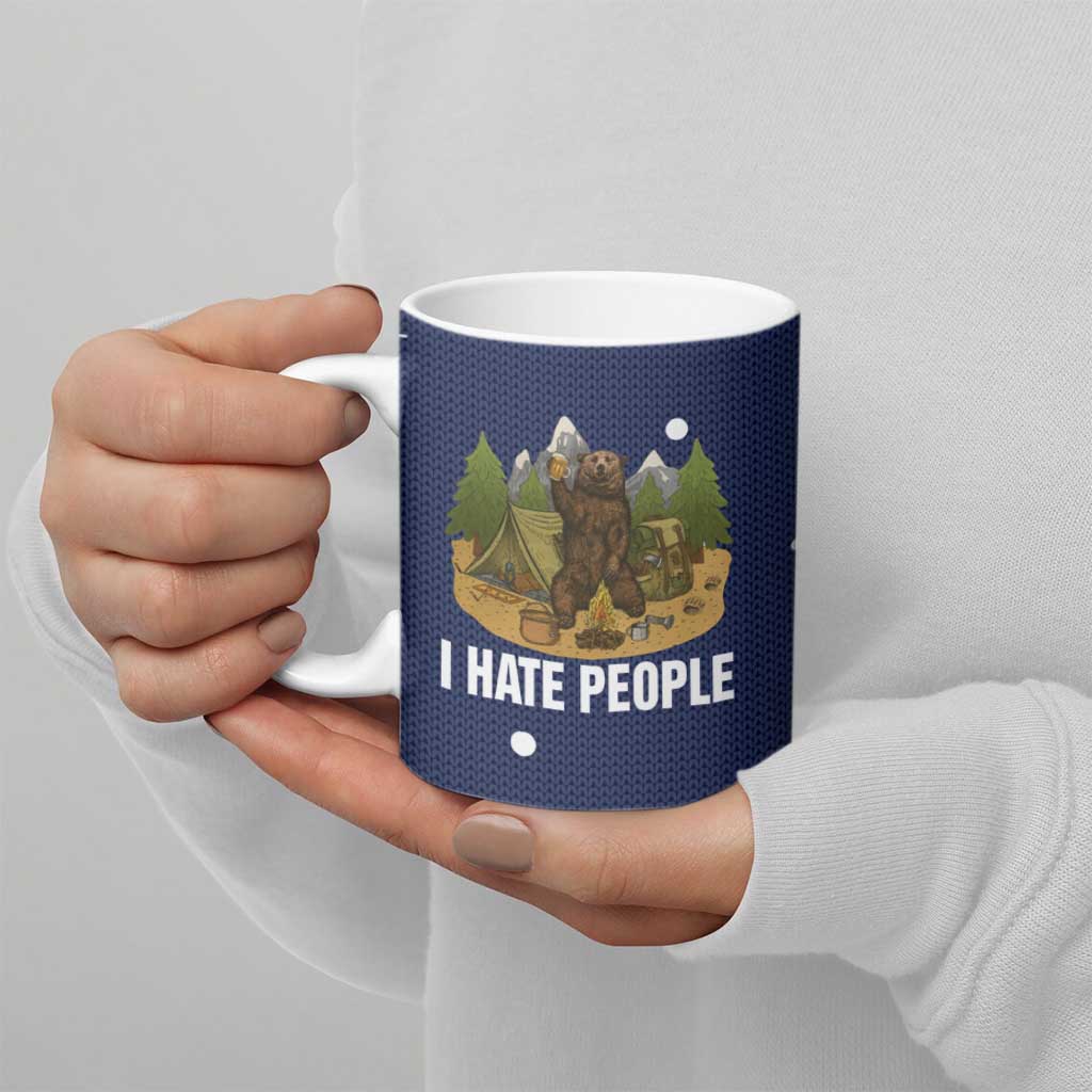 Camping I Hate People Christmas Ceramic Mug Xmas Holiday Patterns - Wonder Print Shop