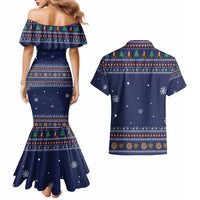 Camping I Hate People Christmas Couples Matching Mermaid Dress and Hawaiian Shirt Xmas Holiday Patterns - Wonder Print Shop