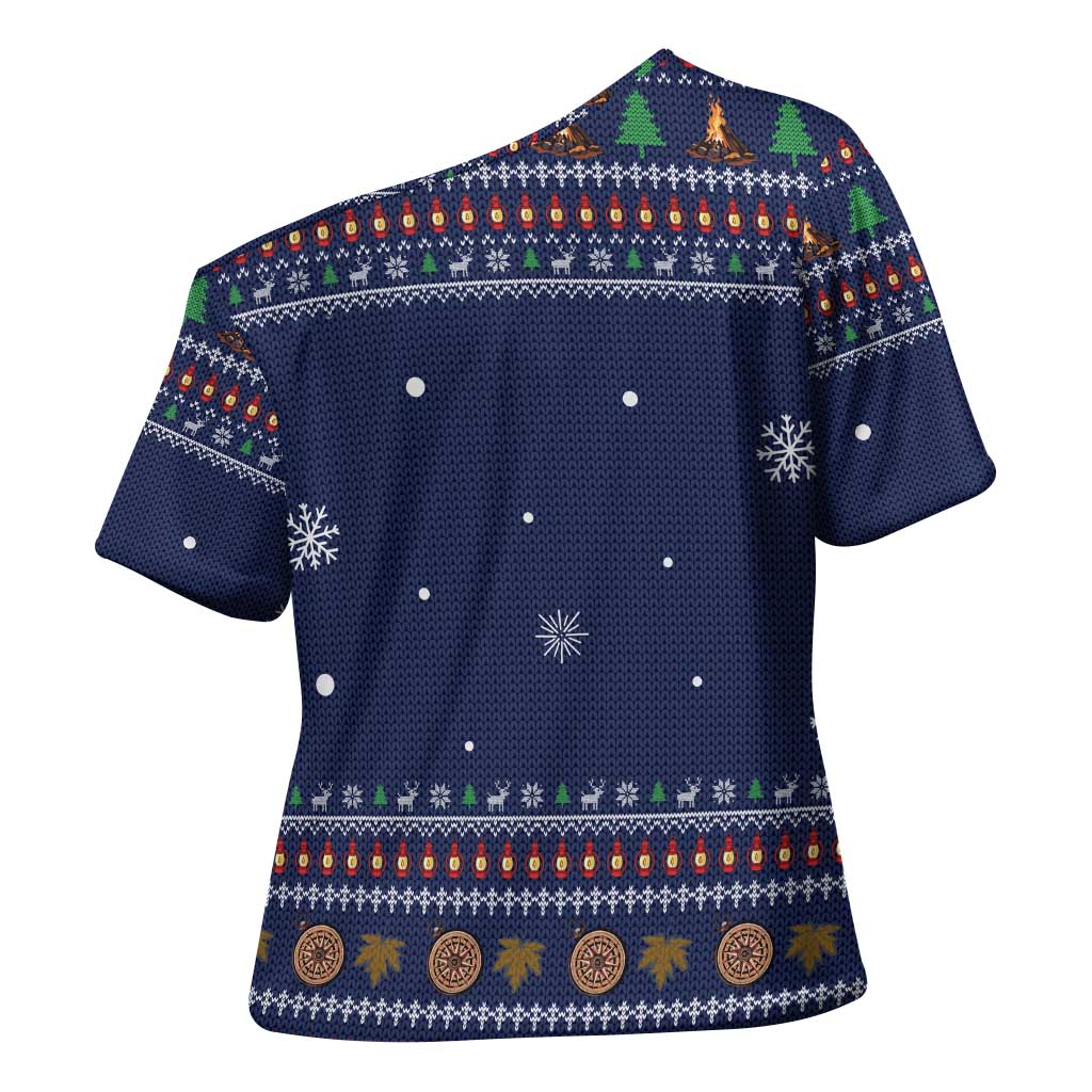 Camping I Hate People Christmas Cross Shoulder Shirt Xmas Holiday Patterns - Wonder Print Shop