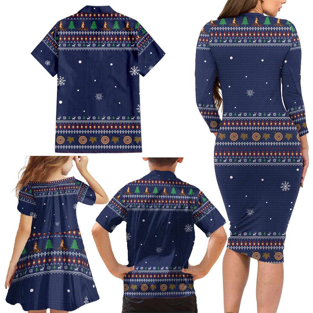 Camping I Hate People Christmas Family Matching Long Sleeve Bodycon Dress and Hawaiian Shirt Xmas Holiday Patterns - Wonder Print Shop