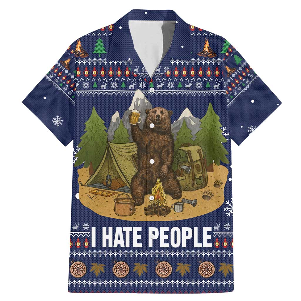 Camping I Hate People Christmas Family Matching Mermaid Dress and Hawaiian Shirt Xmas Holiday Patterns - Wonder Print Shop