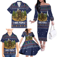 Camping I Hate People Christmas Family Matching Off The Shoulder Long Sleeve Dress and Hawaiian Shirt Xmas Holiday Patterns - Wonder Print Shop