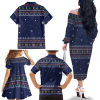 Camping I Hate People Christmas Family Matching Off The Shoulder Long Sleeve Dress and Hawaiian Shirt Xmas Holiday Patterns - Wonder Print Shop