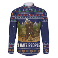 Camping I Hate People Christmas Family Matching Off The Shoulder Long Sleeve Dress and Hawaiian Shirt Xmas Holiday Patterns - Wonder Print Shop