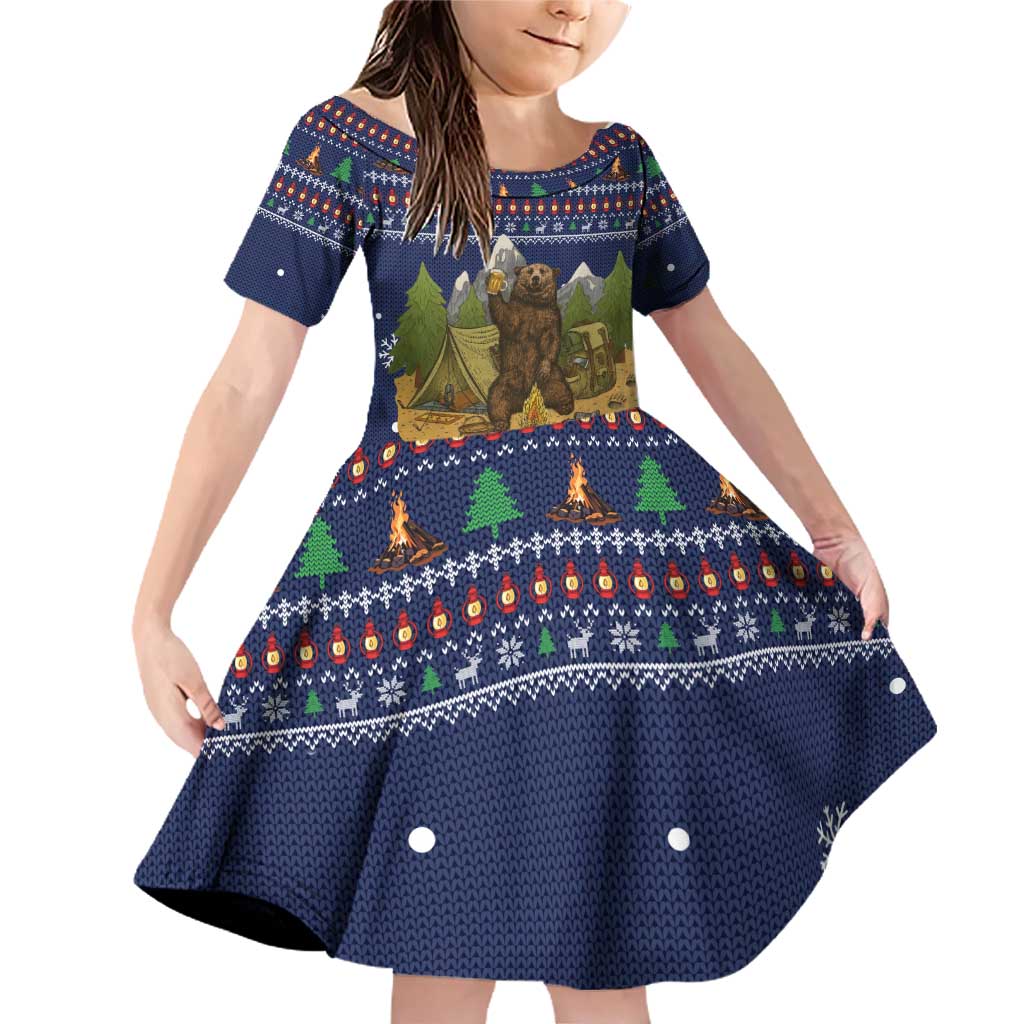 Camping I Hate People Christmas Family Matching Off Shoulder Short Dress and Hawaiian Shirt Xmas Holiday Patterns - Wonder Print Shop