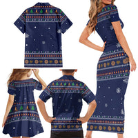 Camping I Hate People Christmas Family Matching Short Sleeve Bodycon Dress and Hawaiian Shirt Xmas Holiday Patterns - Wonder Print Shop