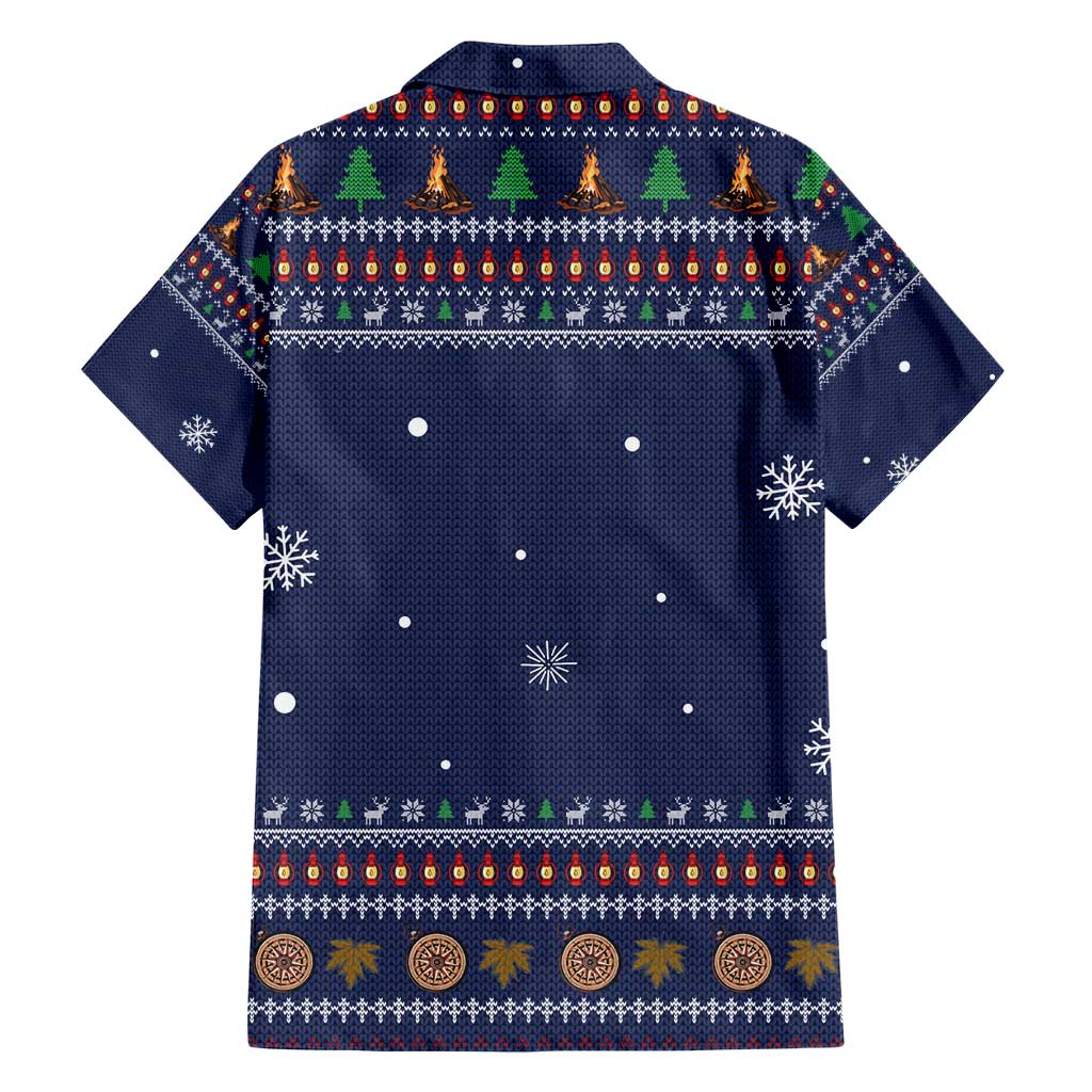 Camping I Hate People Christmas Family Matching Short Sleeve Bodycon Dress and Hawaiian Shirt Xmas Holiday Patterns - Wonder Print Shop