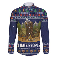 Camping I Hate People Christmas Family Matching Short Sleeve Bodycon Dress and Hawaiian Shirt Xmas Holiday Patterns - Wonder Print Shop