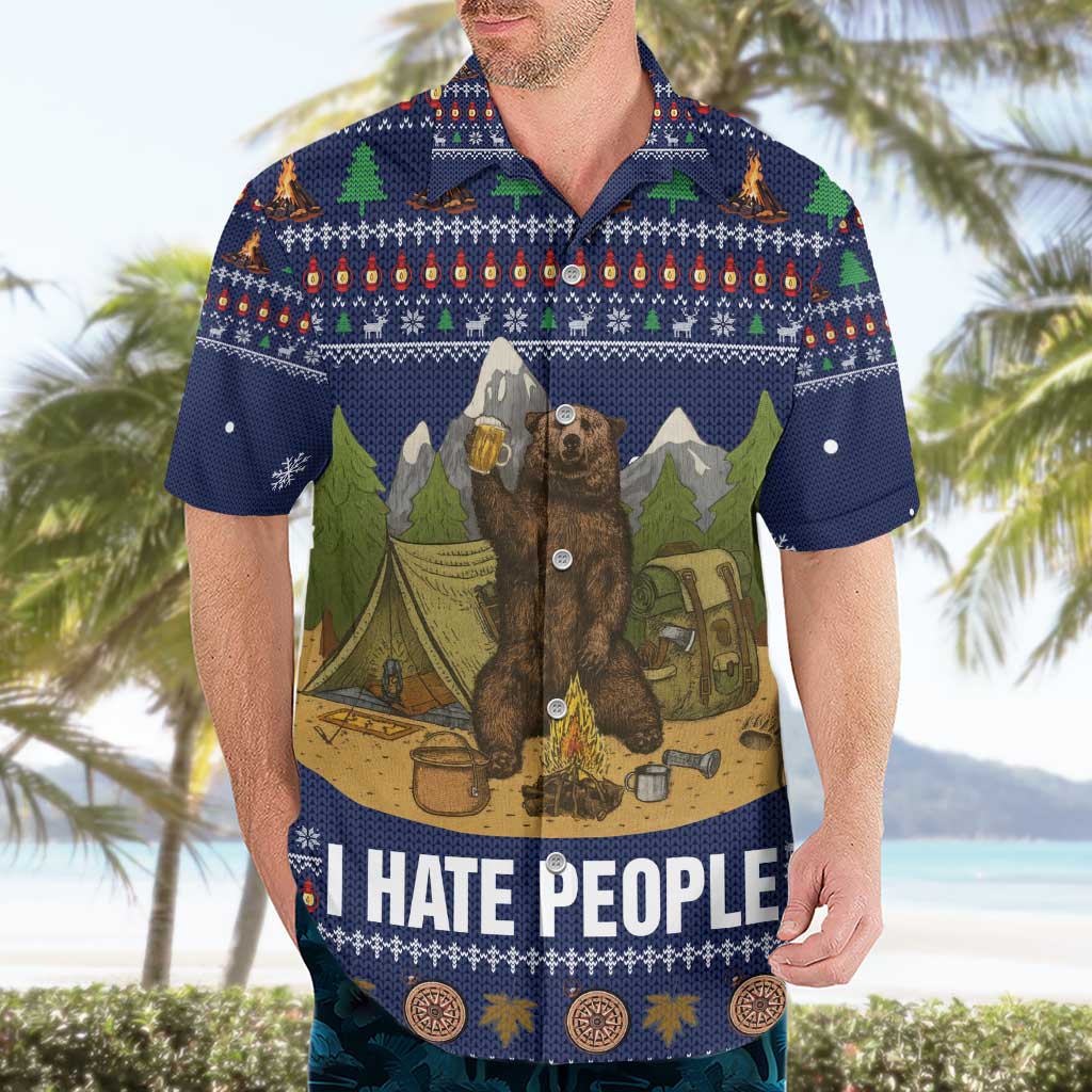 Camping I Hate People Christmas Hawaiian Shirt Xmas Holiday Patterns - Wonder Print Shop