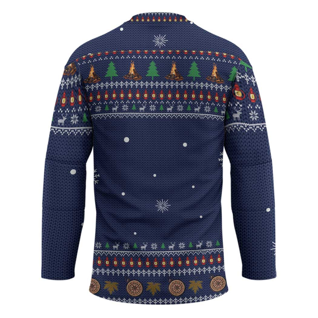 Camping I Hate People Christmas Hockey Jersey Xmas Holiday Patterns - Wonder Print Shop