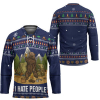 Camping I Hate People Christmas Hockey Jersey Xmas Holiday Patterns - Wonder Print Shop