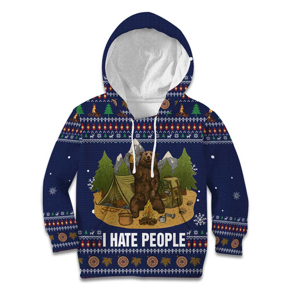 Camping I Hate People Christmas Kid Hoodie Xmas Holiday Patterns - Wonder Print Shop