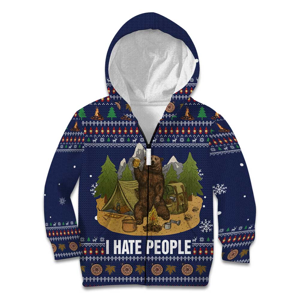 Camping I Hate People Christmas Kid Hoodie Xmas Holiday Patterns - Wonder Print Shop