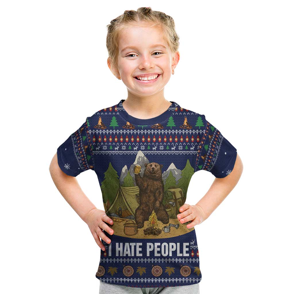Camping I Hate People Christmas Kid T Shirt Xmas Holiday Patterns - Wonder Print Shop