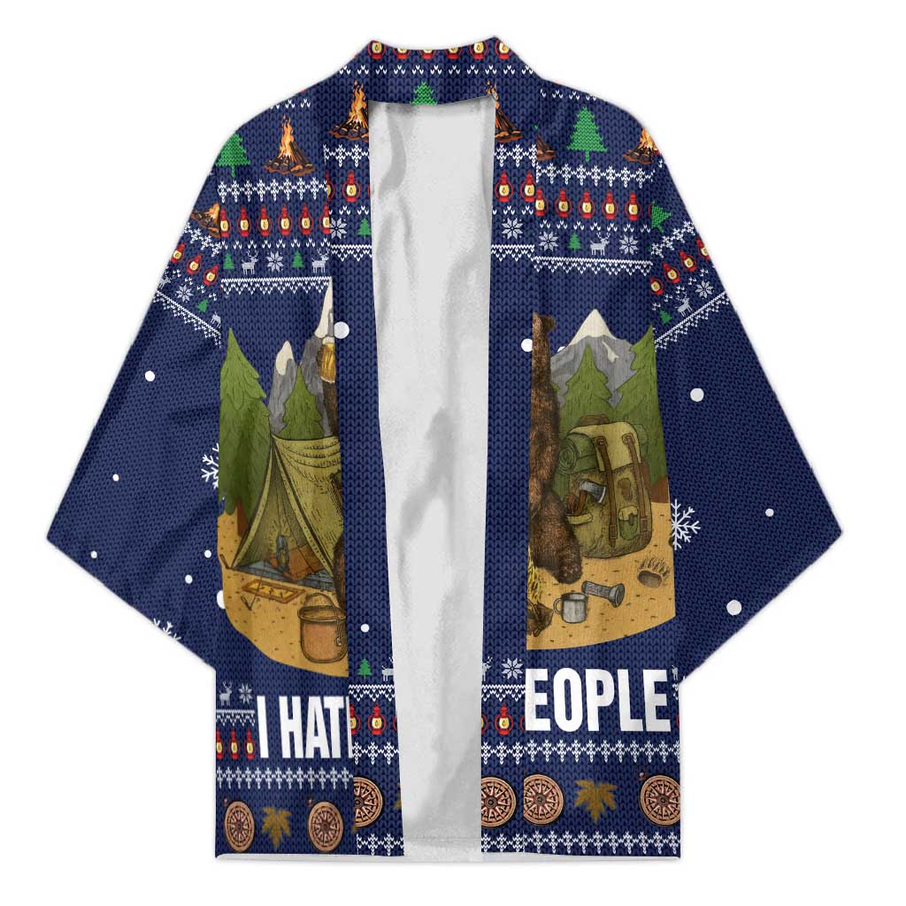 Camping I Hate People Christmas Kimono Xmas Holiday Patterns - Wonder Print Shop