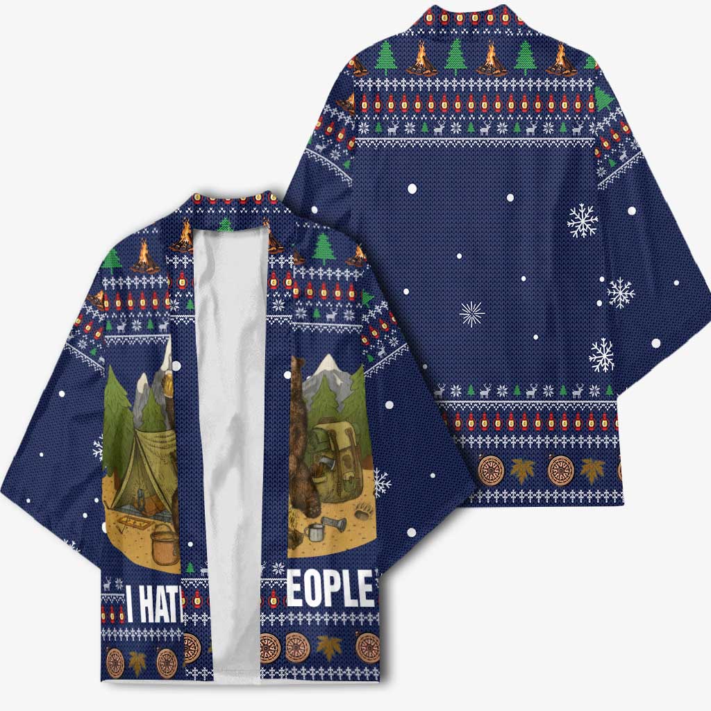 Camping I Hate People Christmas Kimono Xmas Holiday Patterns - Wonder Print Shop
