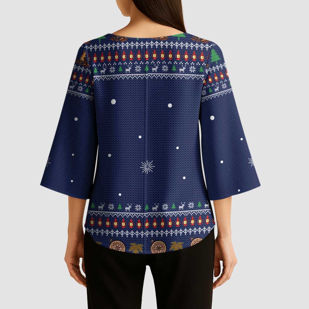 Camping I Hate People Christmas Kimono Sleeve Blouse Xmas Holiday Patterns - Wonder Print Shop