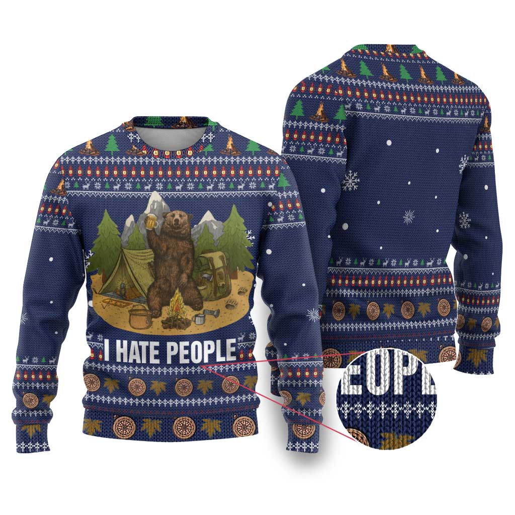 Camping I Hate People Christmas Ugly Christmas Sweater Xmas Holiday Patterns - Wonder Print Shop
