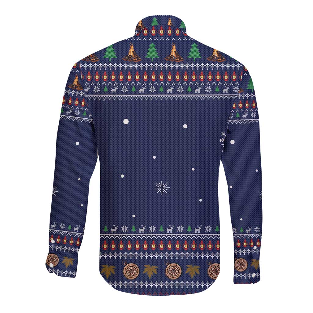 Camping I Hate People Christmas Long Sleeve Button Shirt Xmas Holiday Patterns - Wonder Print Shop