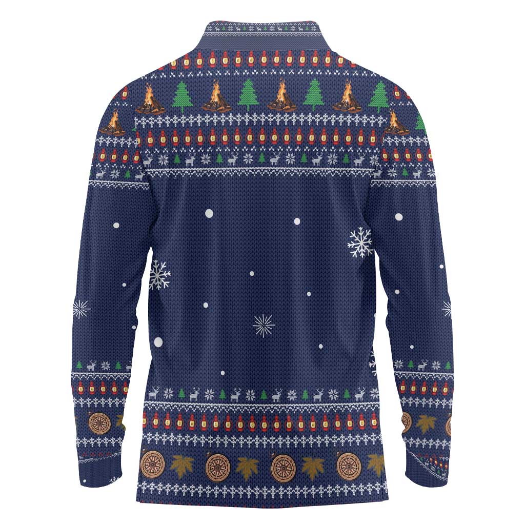 Camping I Hate People Christmas Long Sleeve Polo Shirt Xmas Holiday Patterns - Wonder Print Shop