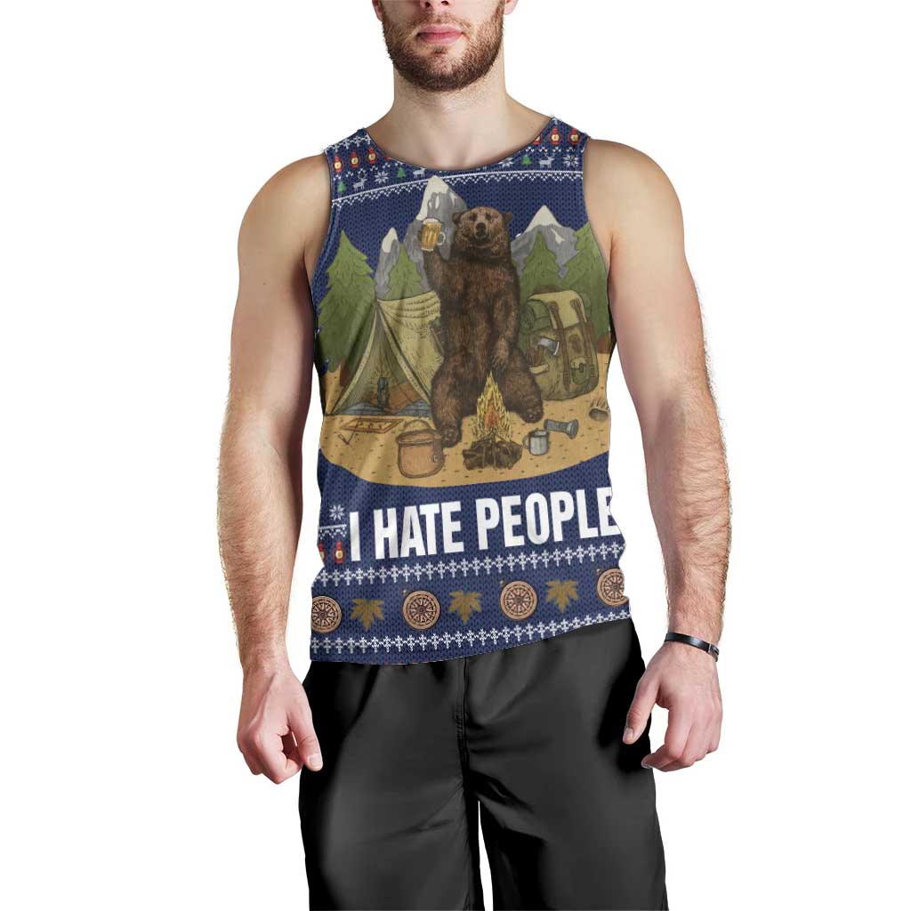 Camping I Hate People Christmas Men Tank Top Xmas Holiday Patterns - Wonder Print Shop