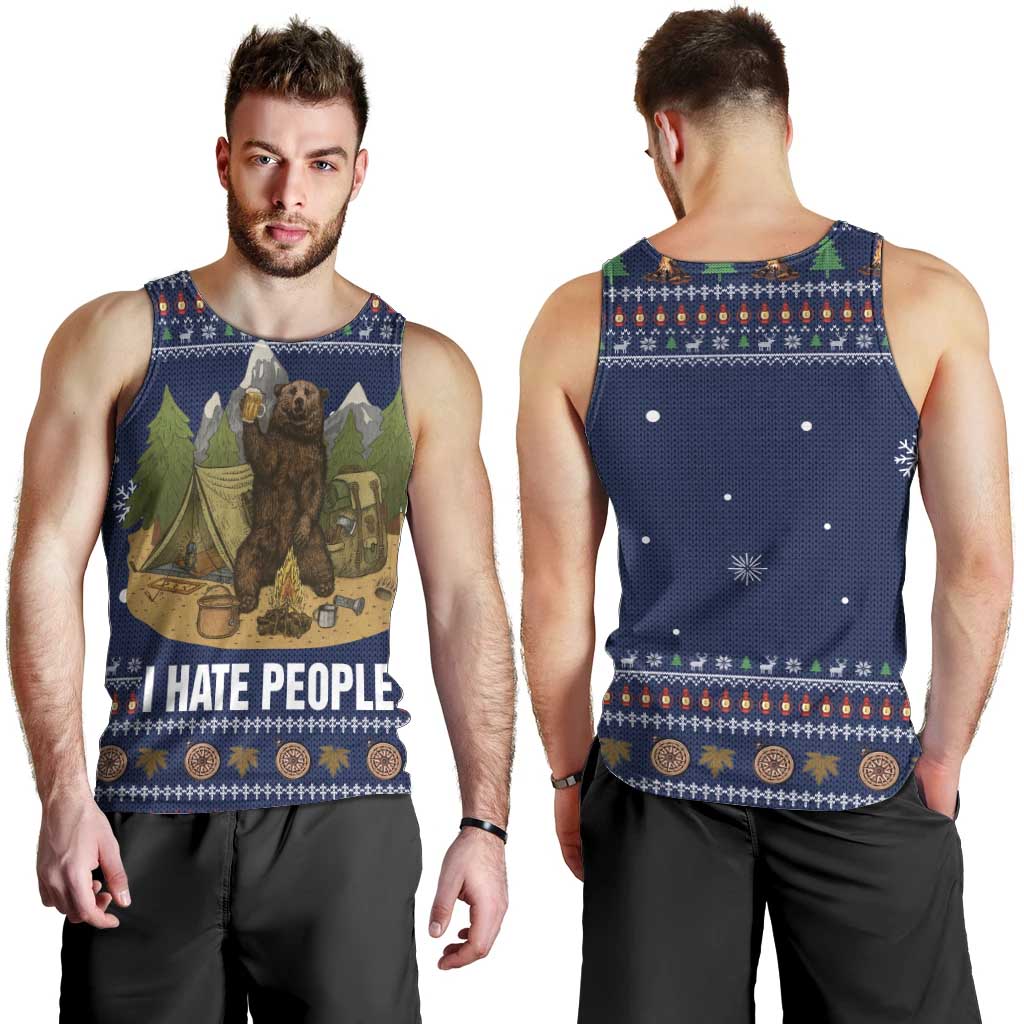 Camping I Hate People Christmas Men Tank Top Xmas Holiday Patterns - Wonder Print Shop