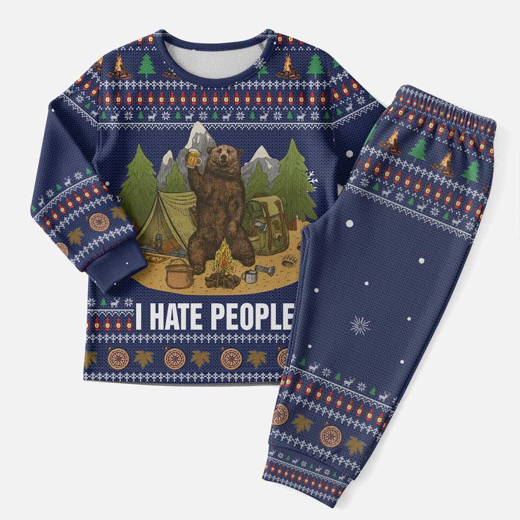 Camping I Hate People Christmas Pajama Set Xmas Holiday Patterns - Wonder Print Shop