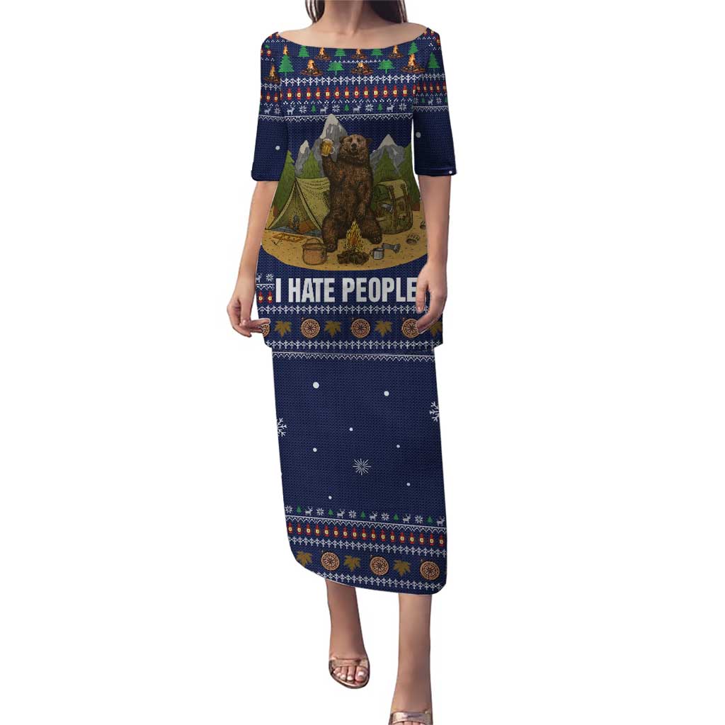 Camping I Hate People Christmas Puletasi Xmas Holiday Patterns - Wonder Print Shop