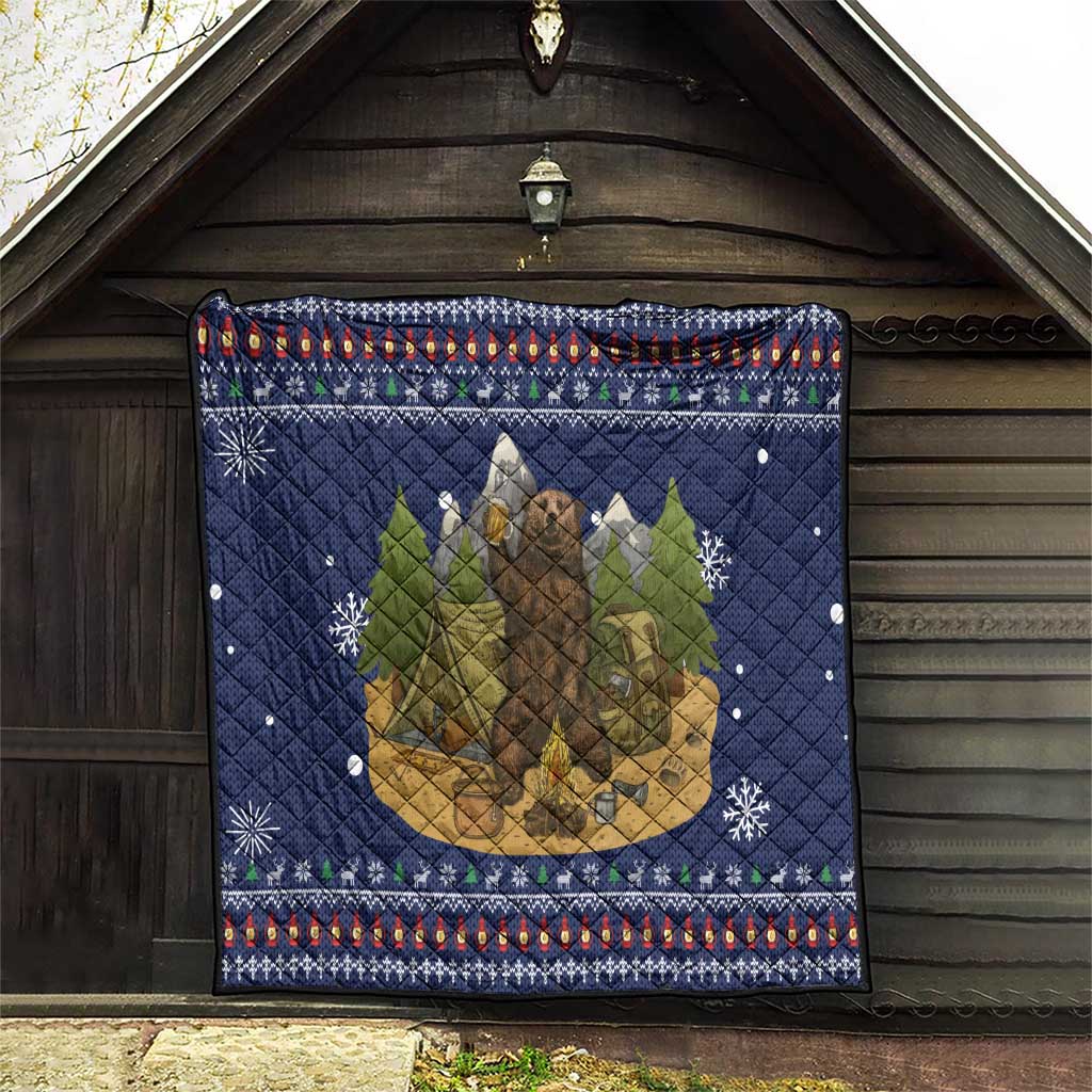 Camping I Hate People Christmas Quilt Xmas Holiday Patterns - Wonder Print Shop